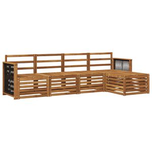 vidaXL Zunanja garnitura za sedenje 5 pcs Naravna