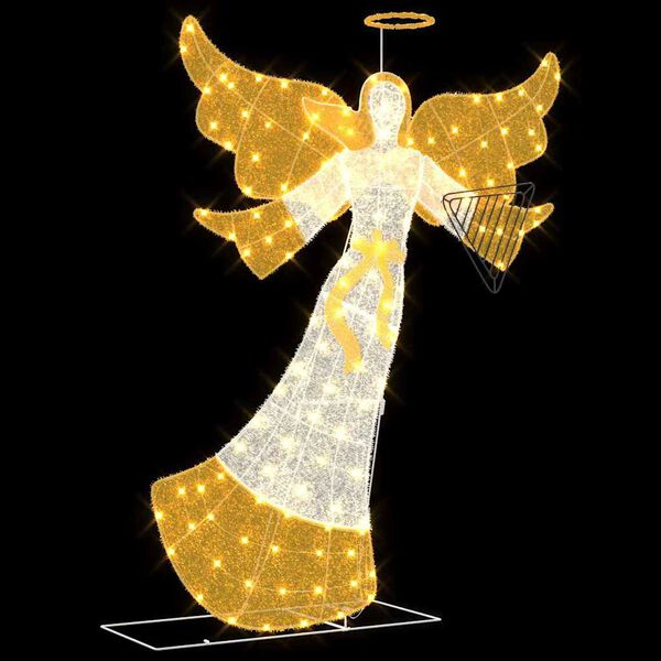 vidaXL Osvetljen kot Toplo bela 116 x 29 x 158,5 cm Poliester