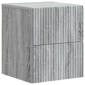 vidaXL Stenski nočni omarici s predalom Siva Sonoma 33 x 34,5 x 40 cm
