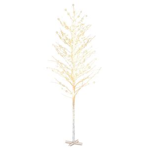 vidaXL LED bela breza toplo bela 672 LED lučk 400 cm