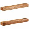 vidaXL Stenske police 2 kosa 80x17x8 cm masivni les akacija