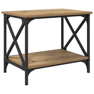 vidaXL Stranska miza Umetni hrast 55 x 38 x 45 cm Konstruiran les