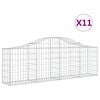 vidaXL Obokana gabionska ko&scaron;ara 11 kosov 200x30x60/80cm cinkano železo