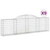 vidaXL Obokane gabion ko&scaron;are 9 kosa 300x30x80/100 cm pocinkano železo