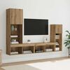 vidaXL TV stenske enote z LED lučmi 4 pcs Umetni hrast Konstruiran les
