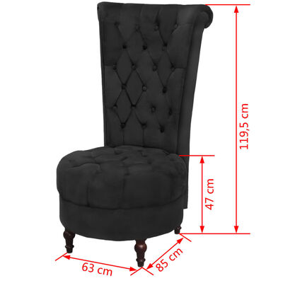 vidaXL Fotelj z visokim naslonjalom črno blago