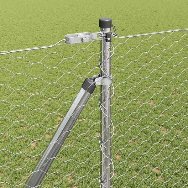 vidaXL Steber ograje. srebrna 50 x 1,6 m (36 mm mreža) Jeklo