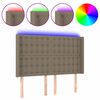 vidaXL LED posteljno vzglavje taupe 147x16x118/128 cm blago