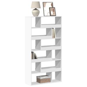 vidaXL Knjižna omara bela 100x33x187,5 cm inženirski les