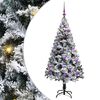 vidaXL Umestno božično drevo Bela 150 cm PVC, jeklo in plastika