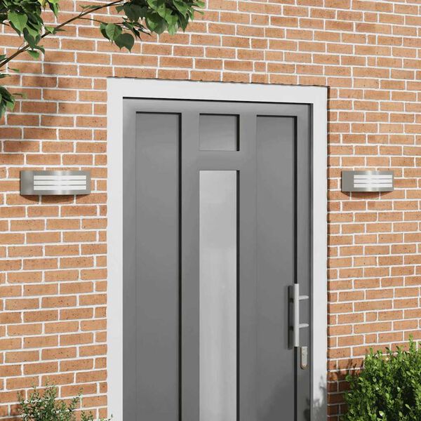 vidaXL Zunanje stenske svetilke 2 pcs srebrna 32 x 10 x 10 cm
