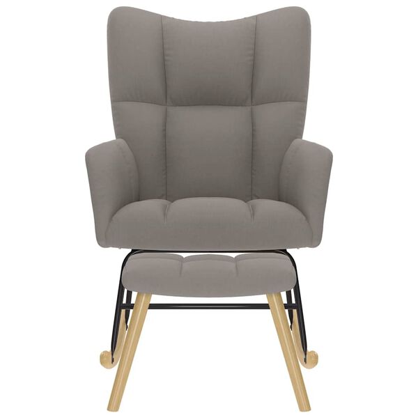 vidaXL Gugalnik s stolčkom za noge taupe blago