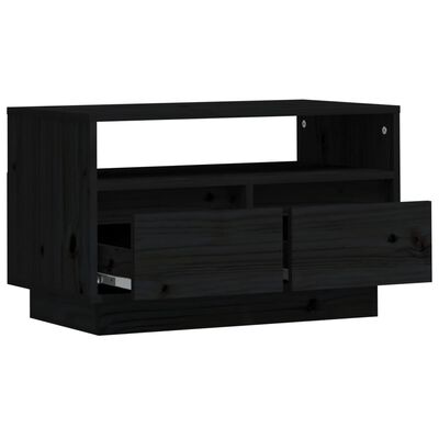 vidaXL TV omarica črna 60x35x37 cm trdna borovina