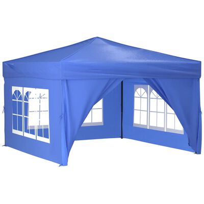 vidaXL Zložljiv vrtni šotor s stranicami moder 3x3 m