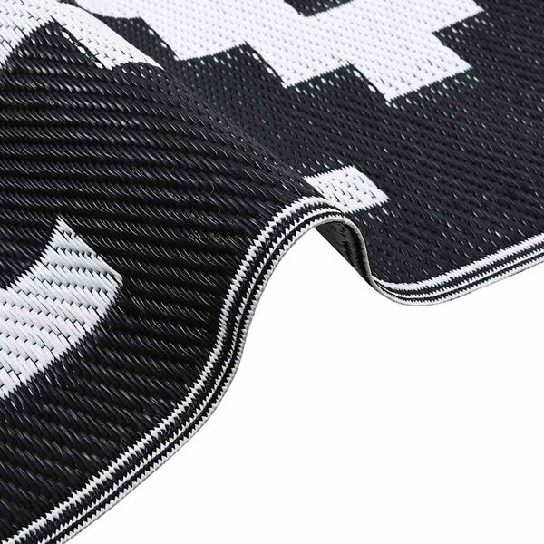 vidaXL Zunanji preproga ARAKIL Bela in črna 300 x 400 cm PP