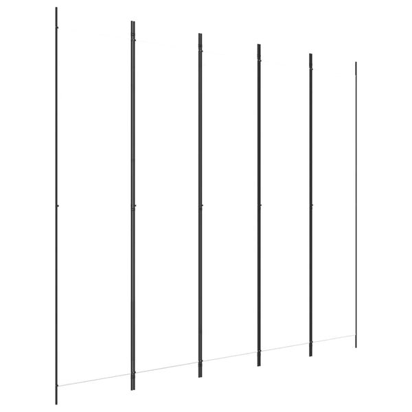 vidaXL Paravan 5-delni 250x220 cm črno blago
