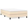 vidaXL Posteljni okvir z vzmetmi krem 120x200 cm blago