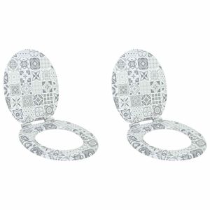 vidaXL Deske za WC &scaron;koljko s počasnim zapiranjem 2 kosa MDF porcelan