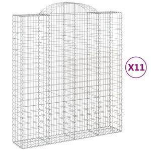vidaXL Obokane gabion ko&scaron;are 11 kos 200x50x220/240 cm pocinkano železo