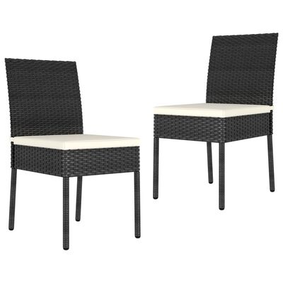 vidaXL Vrtni jedilni stoli 2 kosa poli ratan črne barve