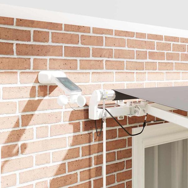 vidaXL Retraktilna tenda Svetlo siva 350 x 250 cm Poliester in kovina