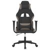 vidaXL Masažni gaming stol črno in taupe blago