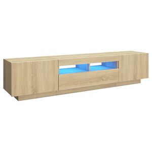 vidaXL TV omarica z LED lučkami sonoma hrast 180x35x40 cm