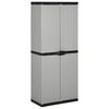 vidaXL Vrtna omara s 3 policami siva in črna 68x40x168 cm