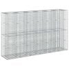 vidaXL Gabionska dvignjena postelja 3 kos 250 x 50 x 150 cm Srebrna