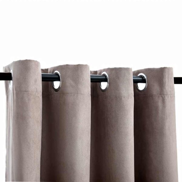 vidaXL Zatemnitvene zavese s kovinskimi obročki 2 kosa taupe 140x175cm
