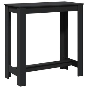vidaXL Barska miza črna 102x50x103,5 cm inženirski les