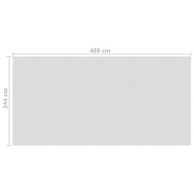 vidaXL Plavajoča PE solarna folija za bazen 488x244 cm siva