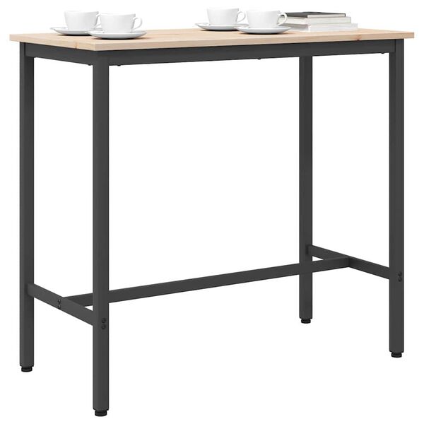 vidaXL miza Naravna 100 x 50 x 91 cm Inženirski les in jeklo