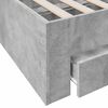 vidaXL Posteljni okvir s predali betonsko siv 135x190cm inženirski les