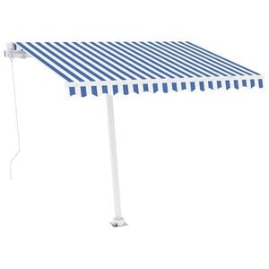 vidaXL Electric Awning 3,5 x 2,5 m Oranžne, sive, modre in bele črte