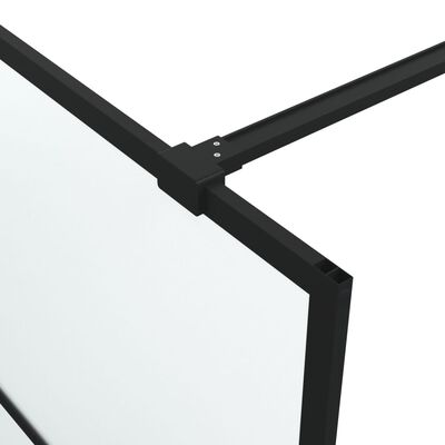 vidaXL Pregrada za tuš črna 80x195 cm motno ESG steklo