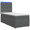 vidaXL Postelja boxspring z vzmetnico Temno siva 90 x 200 cm Blago
