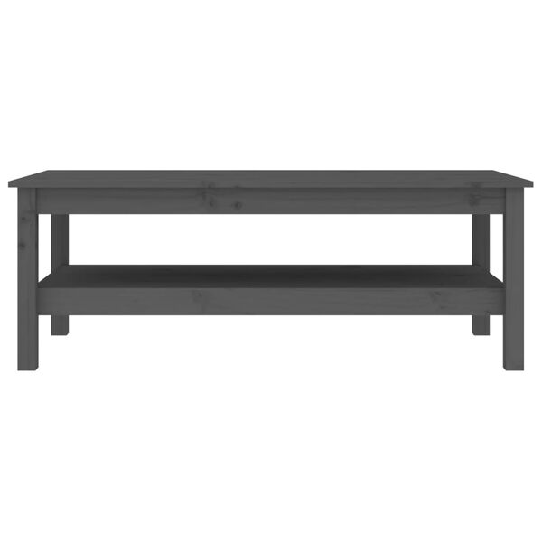 vidaXL Klubska mizica siva 110&times;50&times;40 trdna borovina