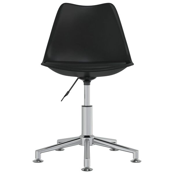 vidaXL Vrtljiv jedilni stol črno umetno usnje