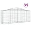 vidaXL Obokane gabion košare 3 kosi 200x50x80/100 cm pocinkano železo