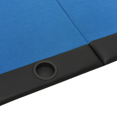 vidaXL Zložljiva poker podloga za 10 igralcev modra 208x106x3 cm
