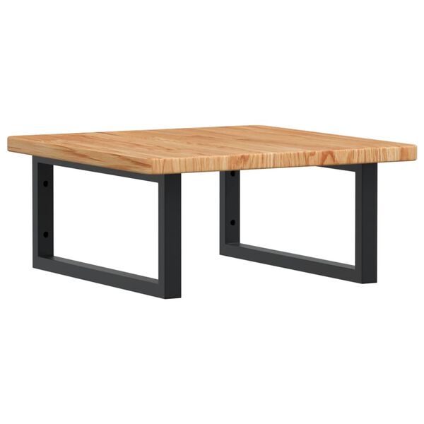 vidaXL Stenska polica za umivalnik jeklo in trdna hrastovina