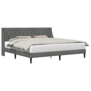 vidaXL Konstrukcija postelje z vzglavjem Temno siva 183 x 213 cm Žamet
