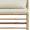 vidaXL Vrtna garnitura 3-delna s kremno belimi blazinami bambus