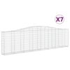 vidaXL Obokane gabion ko&scaron;are 7 kosi 400x30x100/120 cm pocinkano železo