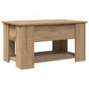 vidaXL Klubska mizica artisan hrast 79x49x41 cm inženirski les