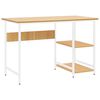 vidaXL Računalni&scaron;ka miza bela in sv. hrast 105x50x72 cm MDF in kovina