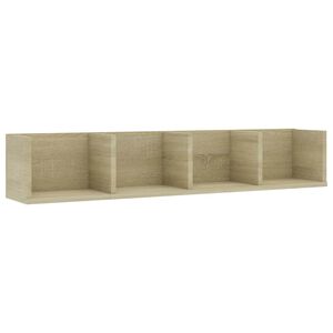 vidaXL Stenska polica za CD plo&scaron;če sonoma hrast 100x18x18 cm