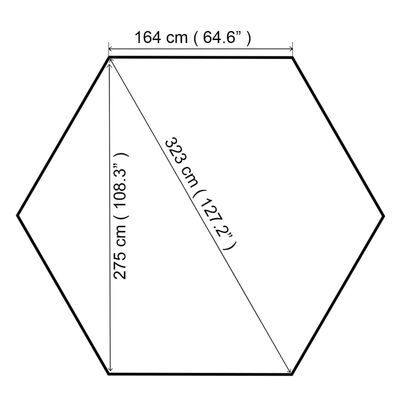 vidaXL Vrtni šotor / paviljon šestkoten bež 323x265 cm