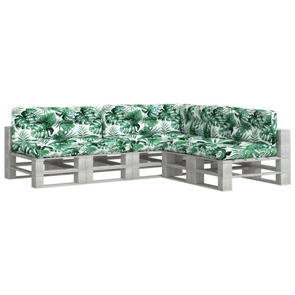 vidaXL Blazine za palete 7 kosov blago z vzorcem listja